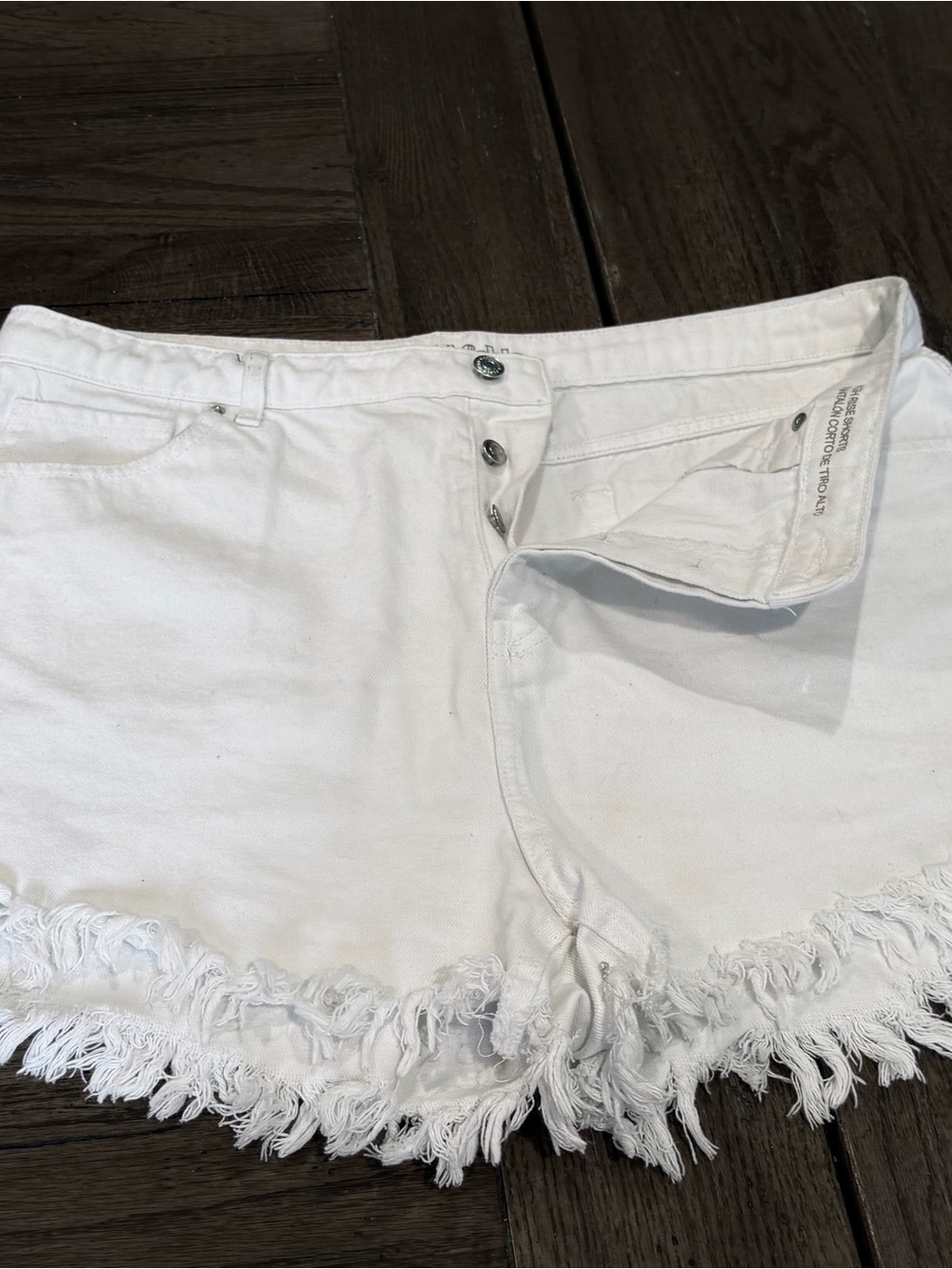 wild fable White Frayed-Hem Denim Shorts